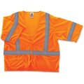 Glowear Safety Vest, Economy, Type R, Class 3, Hook/Loop, S/M, Orange EGO22013